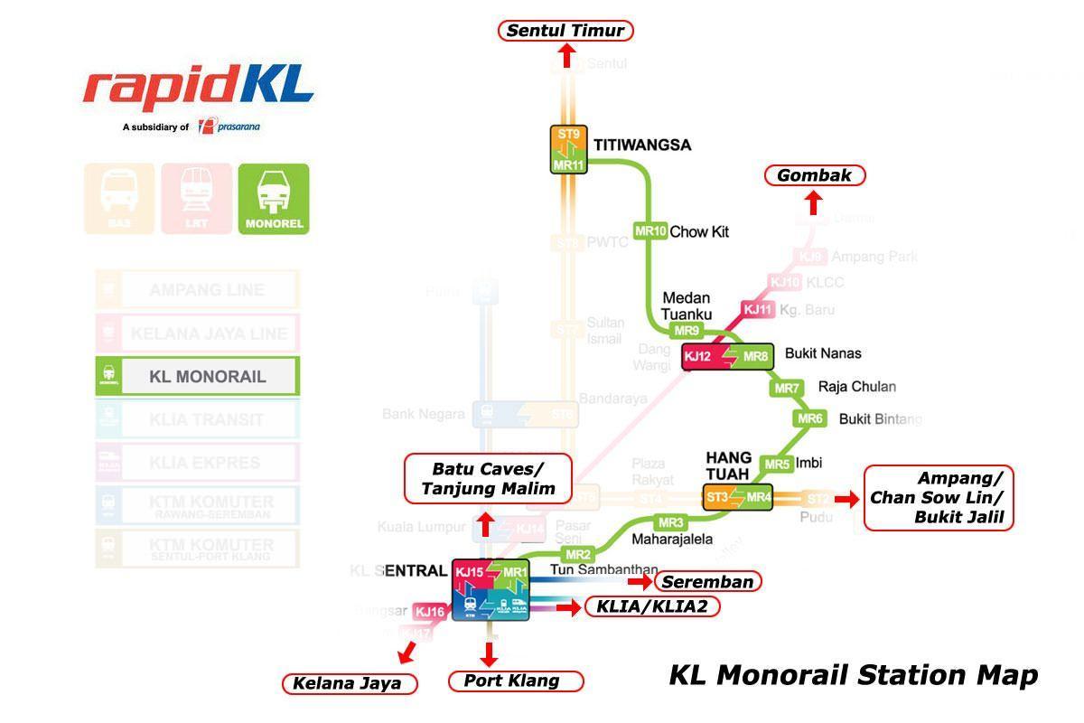 kl sentral monorail station ramani